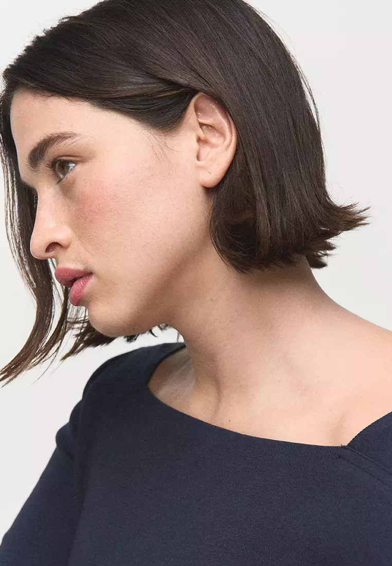 Cotton Boat Neck T-Shirt