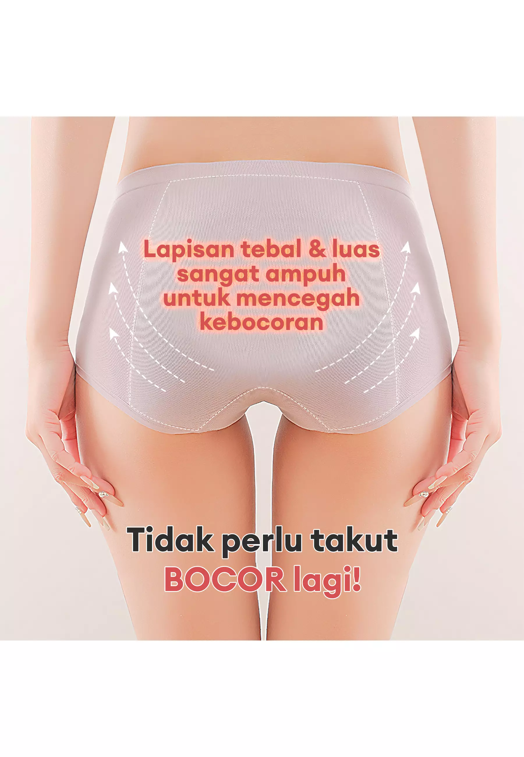 Wimiu 3 PCS Celana Dalam Menstruasi Haid Menstrual Panties Katun Murni Maxi Wanita Panty Woman Women Panty Bahan Katun Haid Sanitary Panty CD 300105