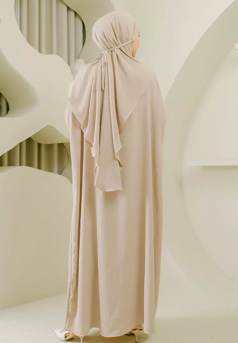 Hafsha Abaya Set Nude Cream