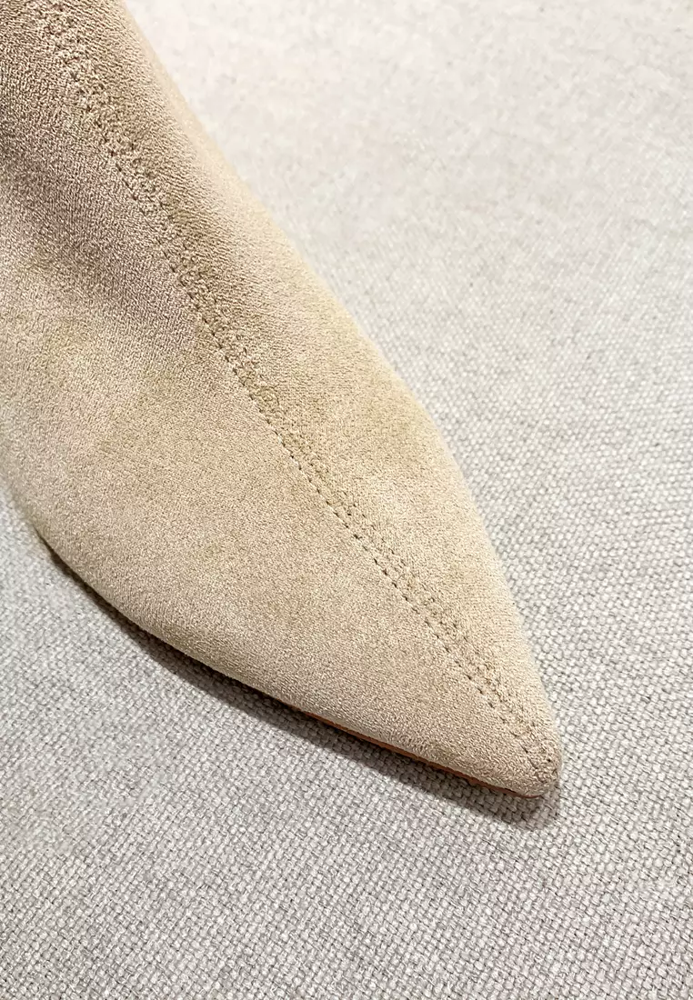 拼色的仿猄布踝靴1902-22