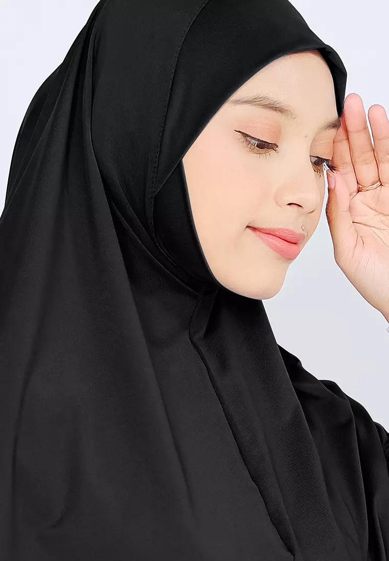 Kalea Instan | Bergo Dagu Non Pad | Hijab Instan Kerudung - Charcoal Black