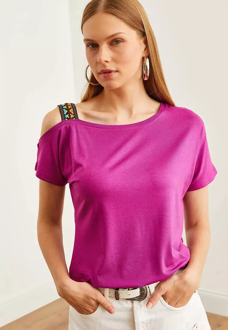 One Shoulder Ethnic Blouse