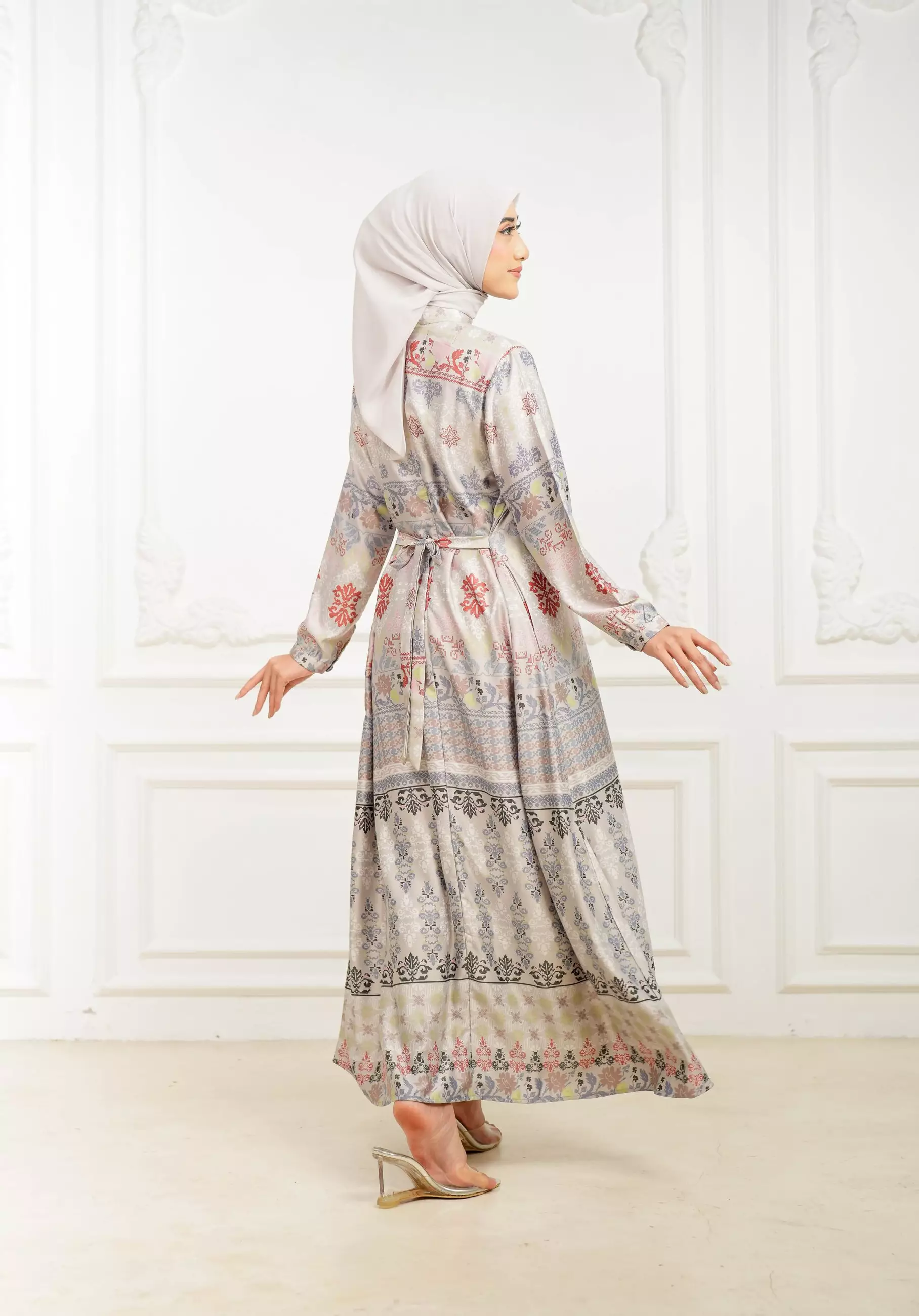 Sarimbit Kaluna Silver Gamis Wanita  Dress