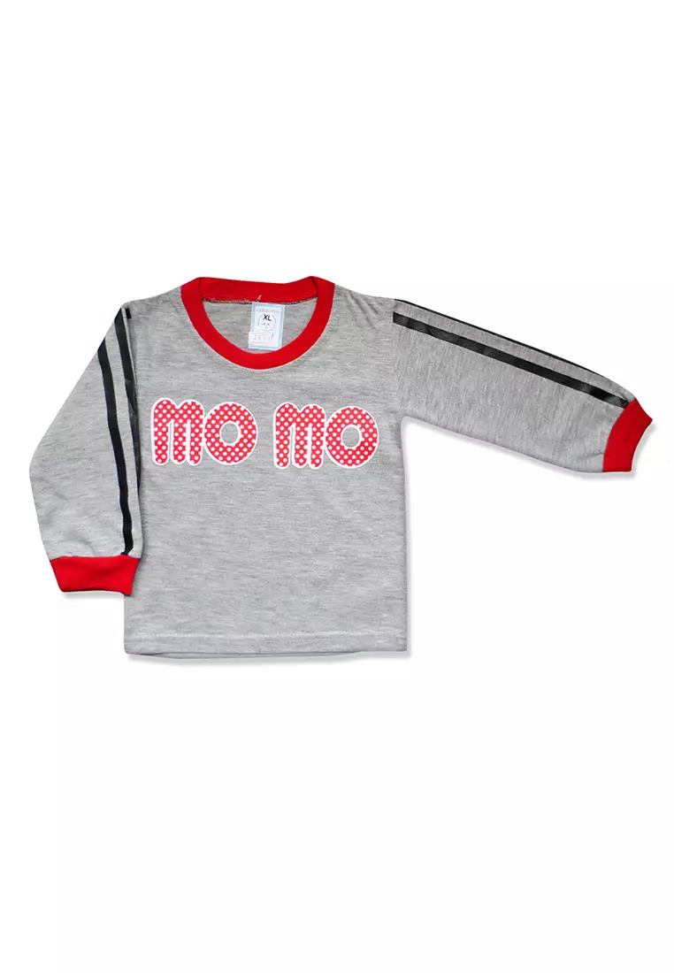 Skabe Pakaian Bayi Anak Laki Laki Baju Lengan Panjang Motif MoMo Setelan Kaos Celana Jogger All Size Warna Tua Untuk Usia 12 Bulan Hingga 18 Bulan 2858