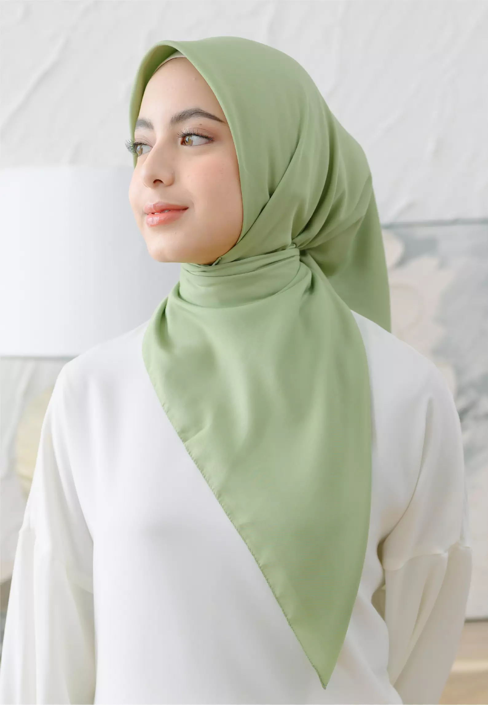 Hana Voal (Hijab Voal Segiempat Polos) Green Mint