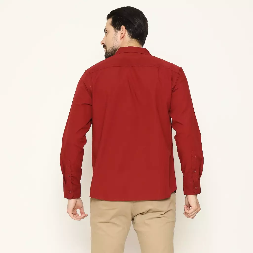 AMK Kemeja Pria Lengan Panjang SHS Igor L/S Maroon