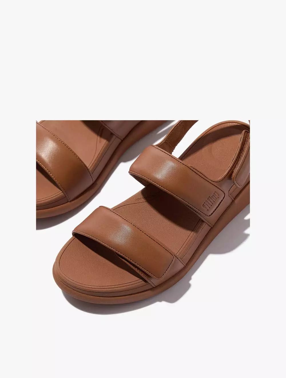 Fitflop F-Mode Go Adjustable Flatform Back-Strap Sandals - Deep Tan