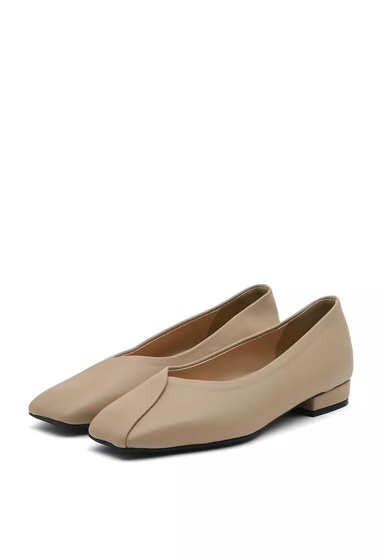 Della Square Flats (2cm) - Beige