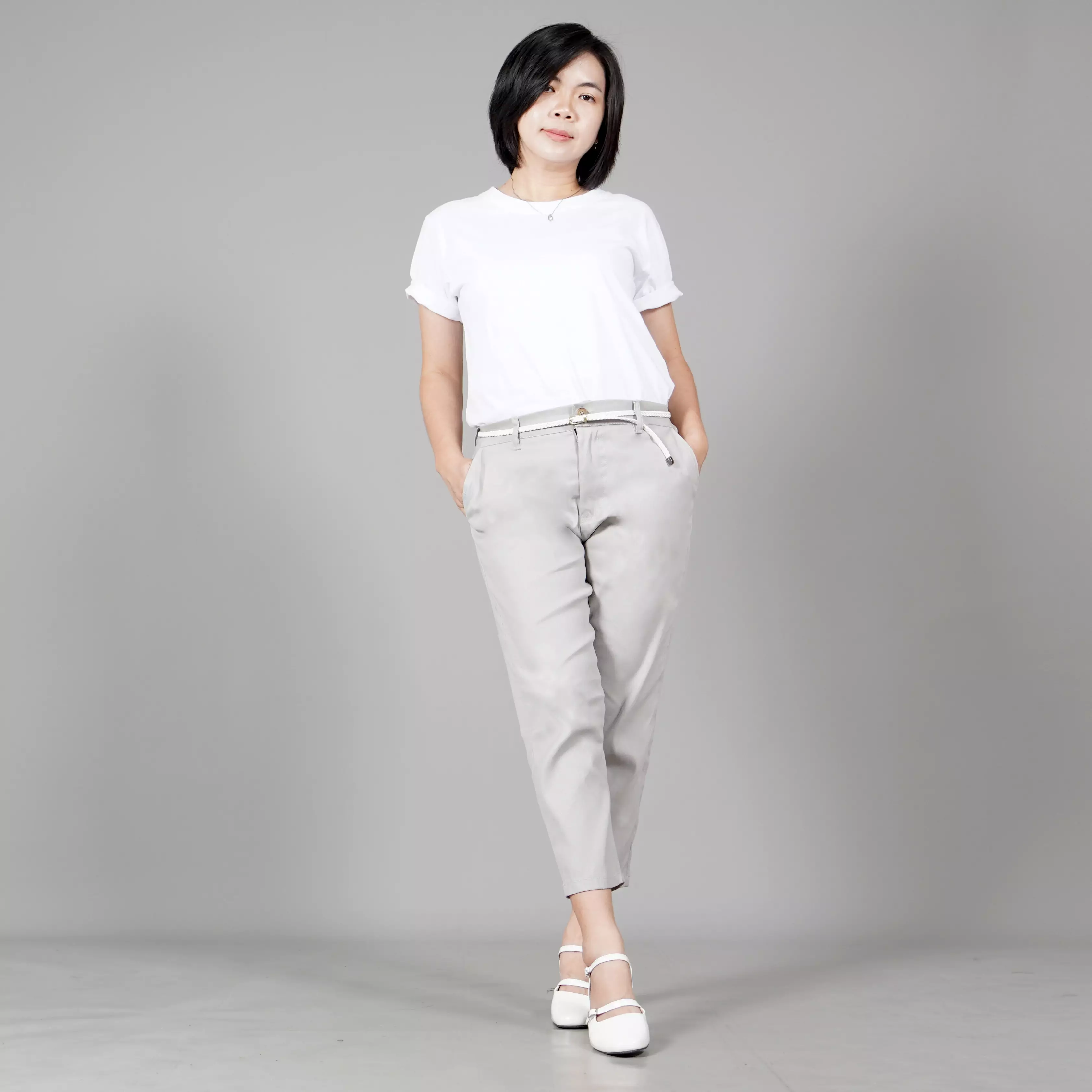  AURORA Celana 3/4 Wanita Celana Chino Pants Wanita - BEIGE