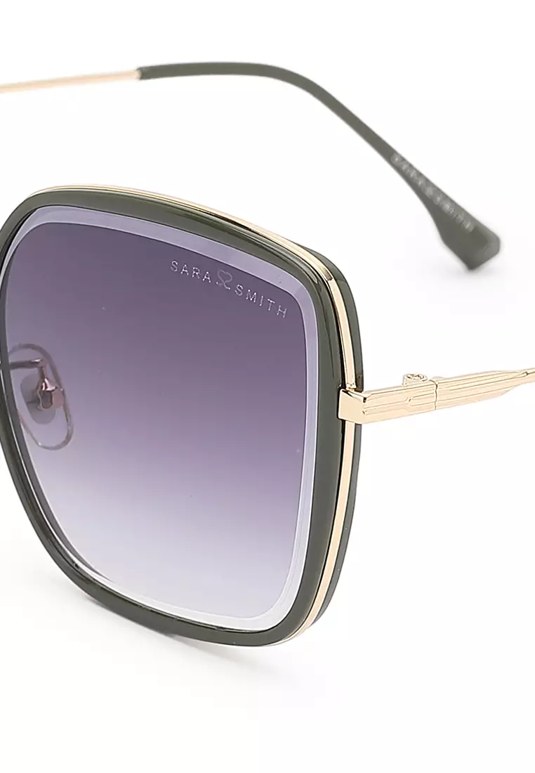 Unisex Fashion Sunglasses (Kacamata Hitam) - Hijau / Abu-Abu