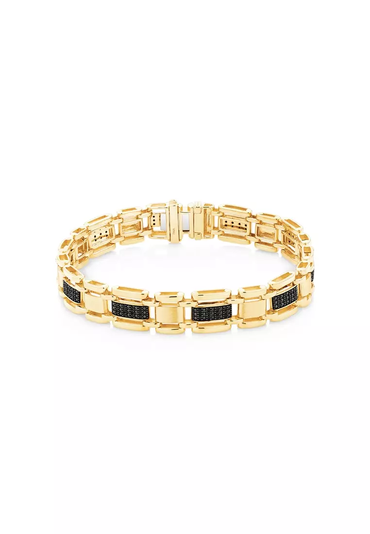 Mens gold diamond sales bracelet for sale