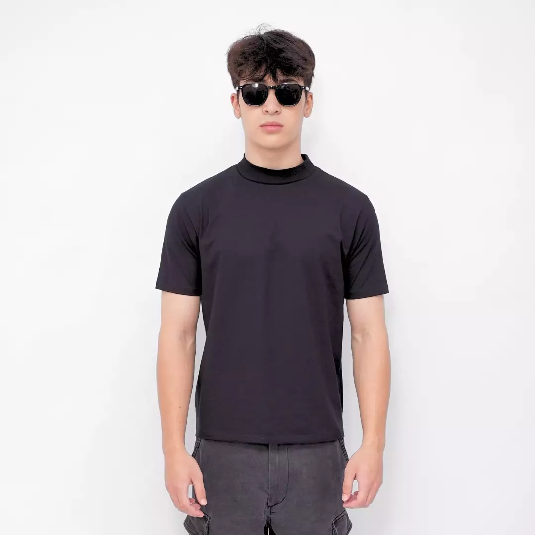 Ryusei Fitted Tee High Neck Neo Flex - Kaos Pria High Neck Slim Fit Premium