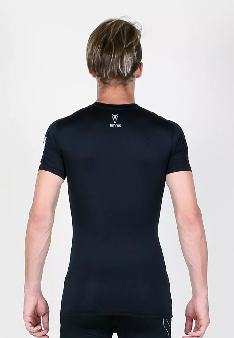 Amnig Men Maxforce Victory Compression Short Sleeve Top (Black)