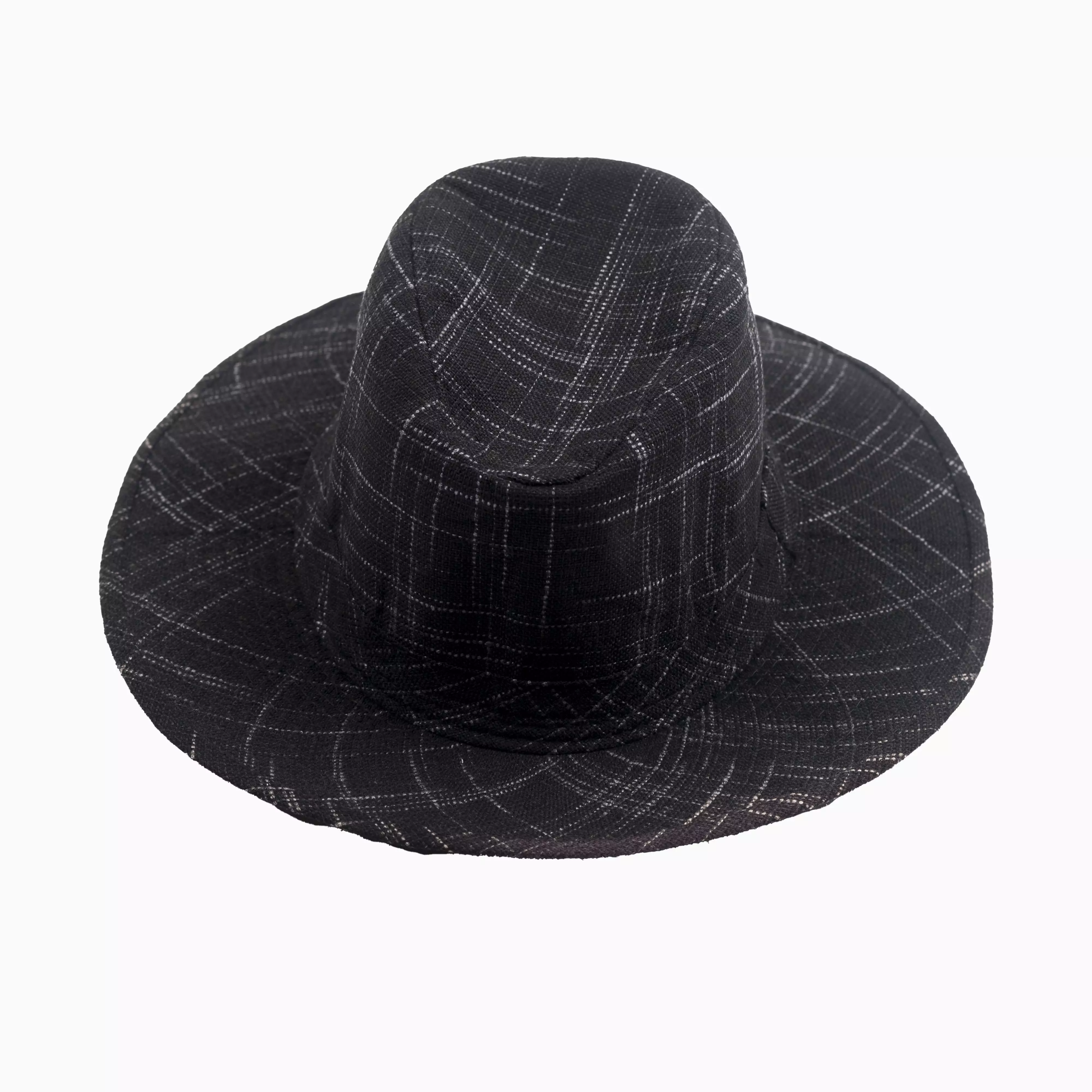 Houseofcuff Topi Panama Hat Fedora Pantai Cowboy Lebar Unisex Hitam