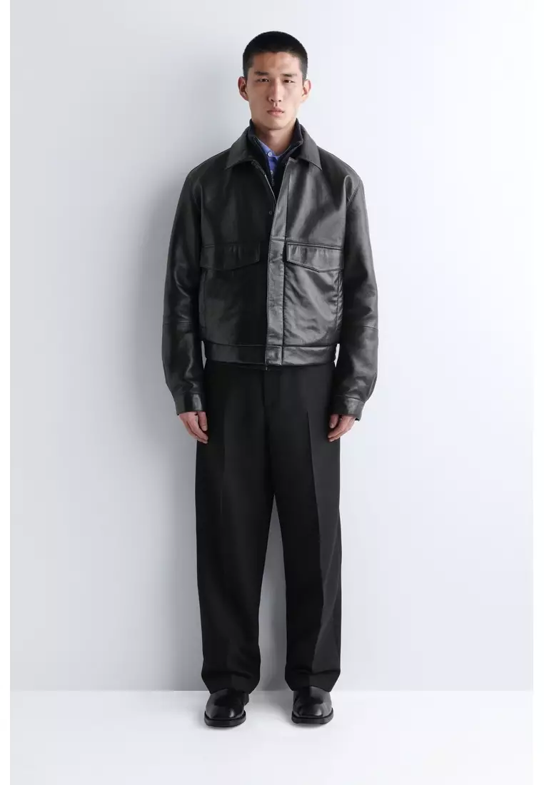 LEATHER BLOUSON JACKET
