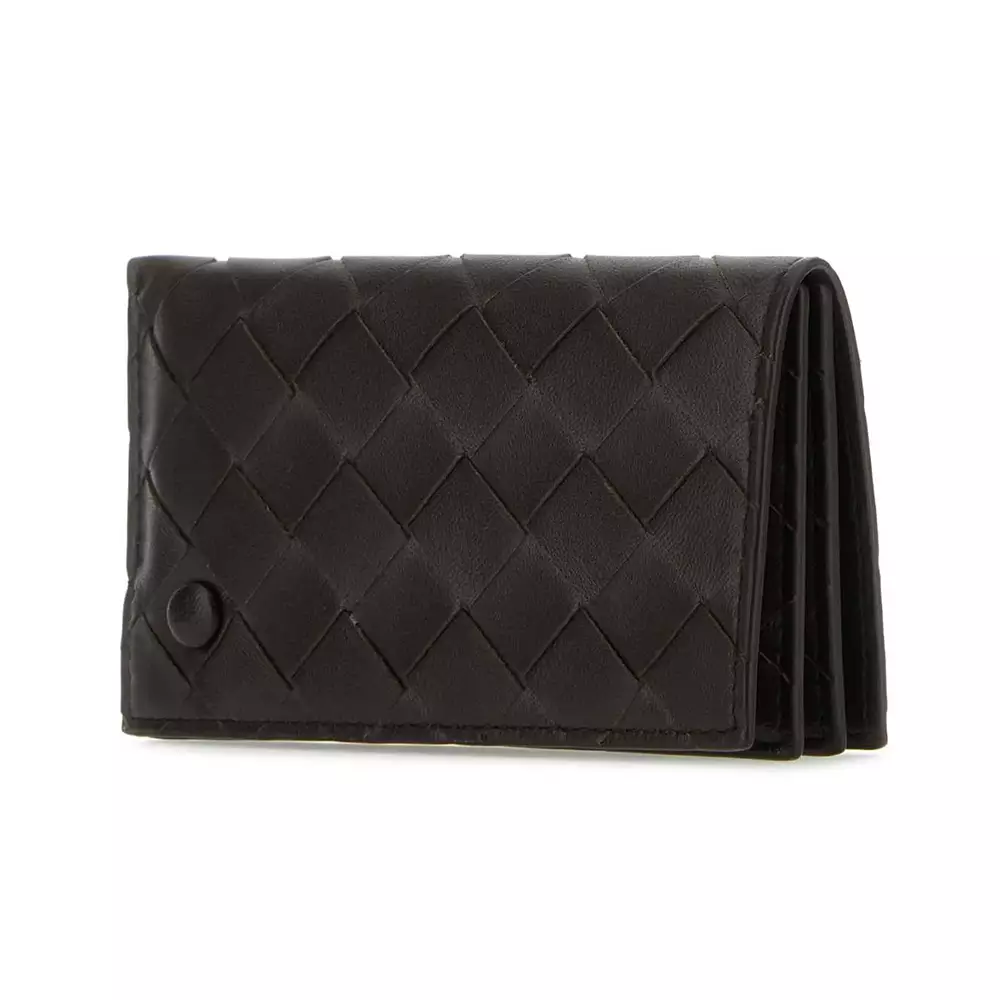 MATELASSÉ NAPPA LEATHER CARD HOLDER DARK BROWN