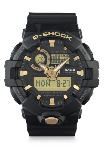 Jual G Shock Casio G Shock Jam Tangan Pria Black Gold Resin Ga 710b 1a9dr Original Zalora Indonesia