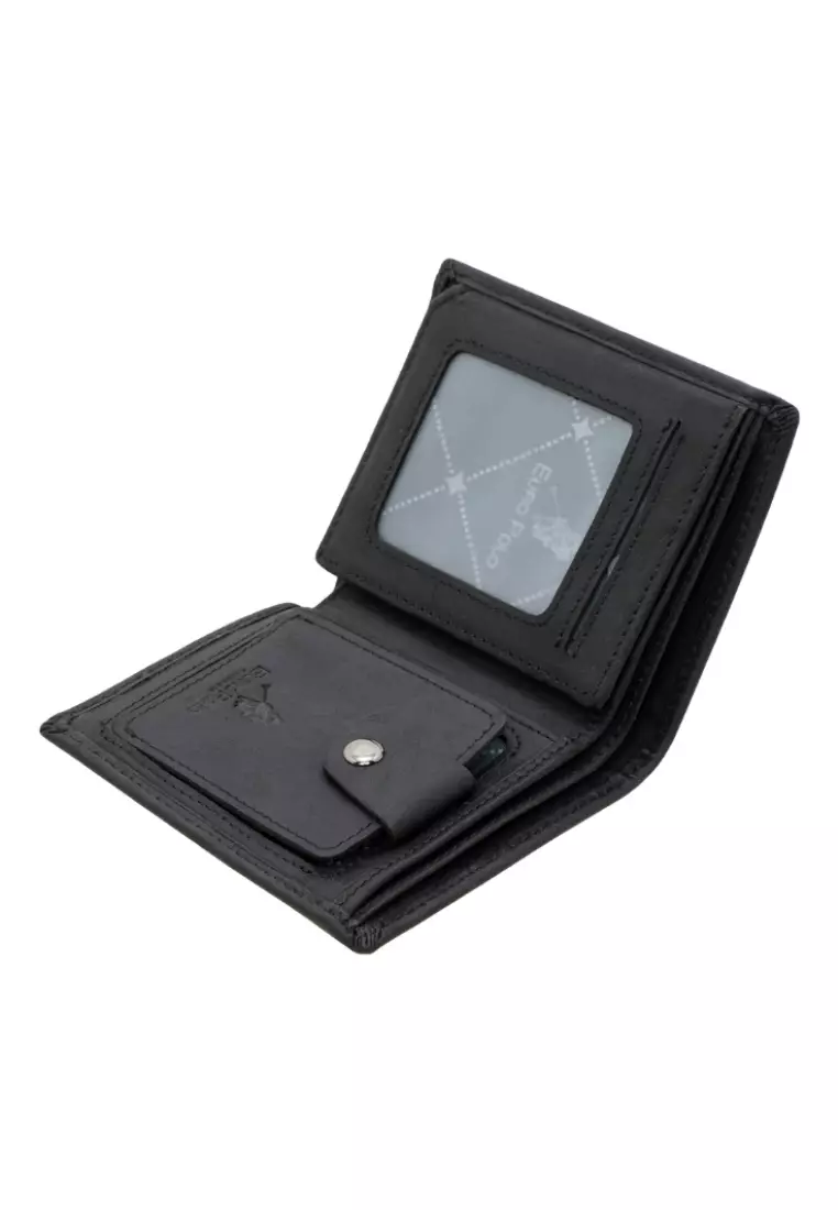 Euro Polo Men's Crazy Horse Leather Vertical Tri-Fold Wallet EWB 40359