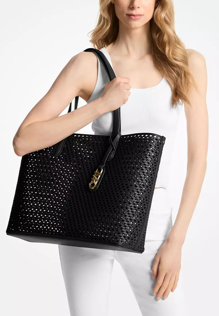 Eliza Extra-Large Hand-Woven Leather Tote Bag