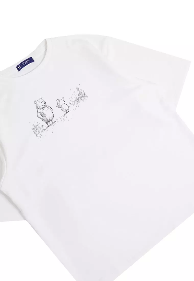 MTU54 Kaos Oversize Scuba Putih Gambar Pooh Bear Vintage Storybook 1926 putih