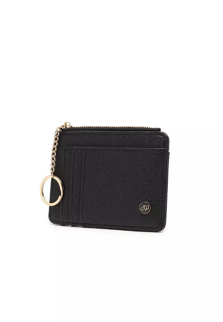 Women's Card Holder With Coin Compartment - Black