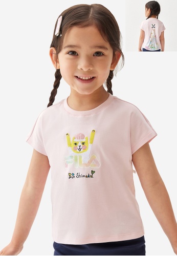 FILA pink FILA KIDS x Pepe Shimada Embroidered Cat Print Cotton T-shirt 3-9 yrs AE08FKADF35C24GS_1