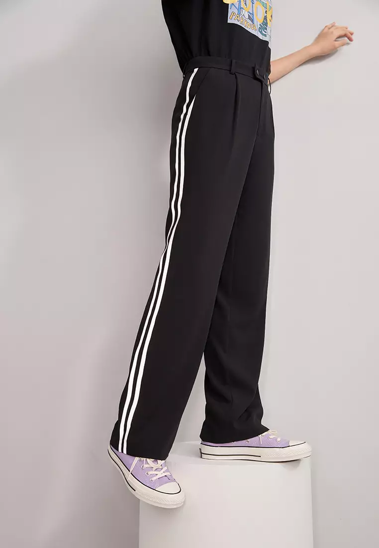Sporty Long Pants with Side Stripes