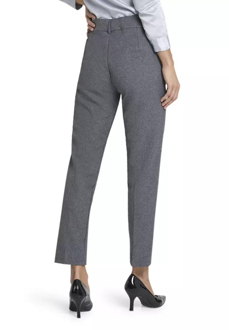 Winnie Celana Import Design Classic Long Pants Bawahan Wanita Formal - Silver