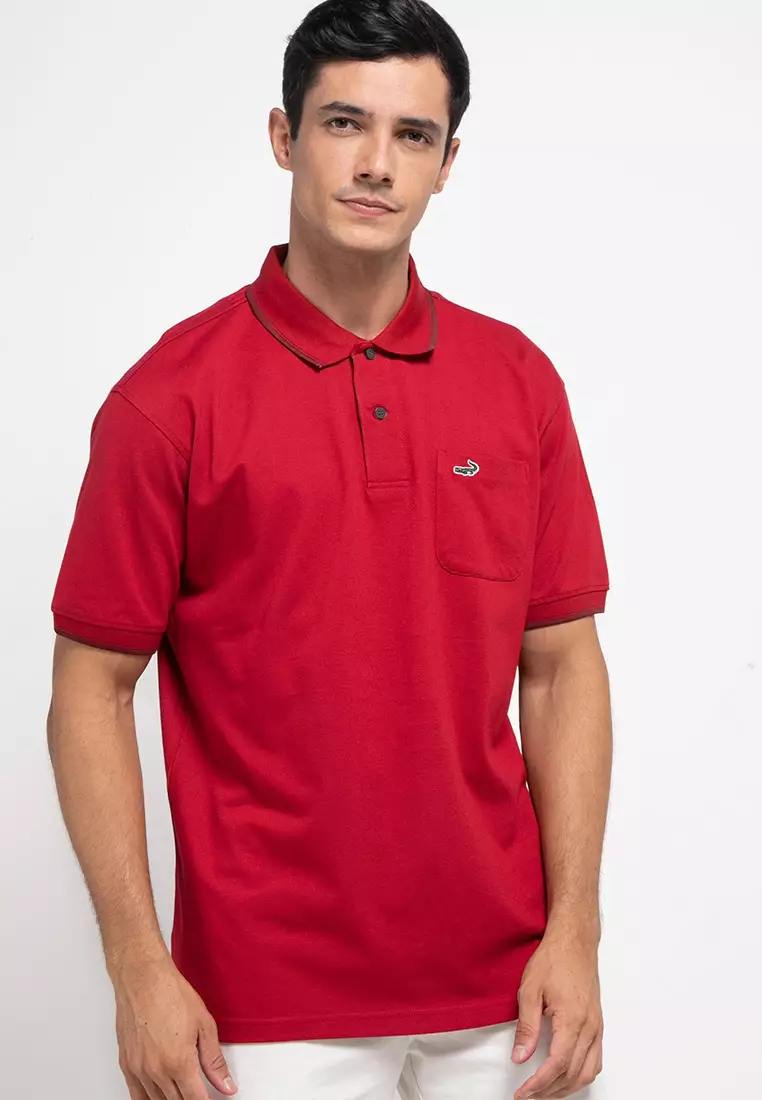Crocodile COLE Burgundy Baju Kaos Kerah Pria Men Polo Relax Fit