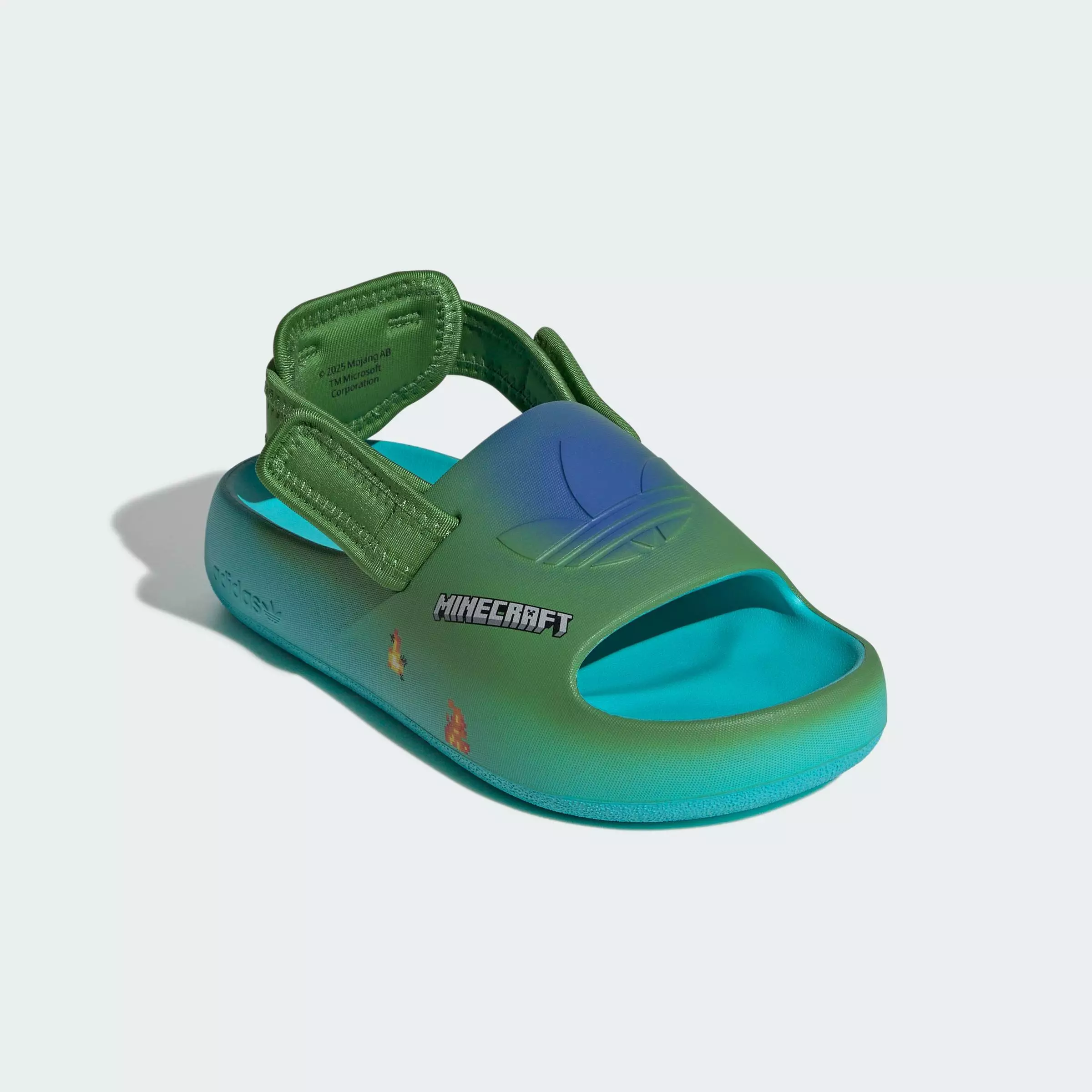 Lifestyle Adifom Adilette X Minecraft Slides Kids Unisex Turquoise JQ6470