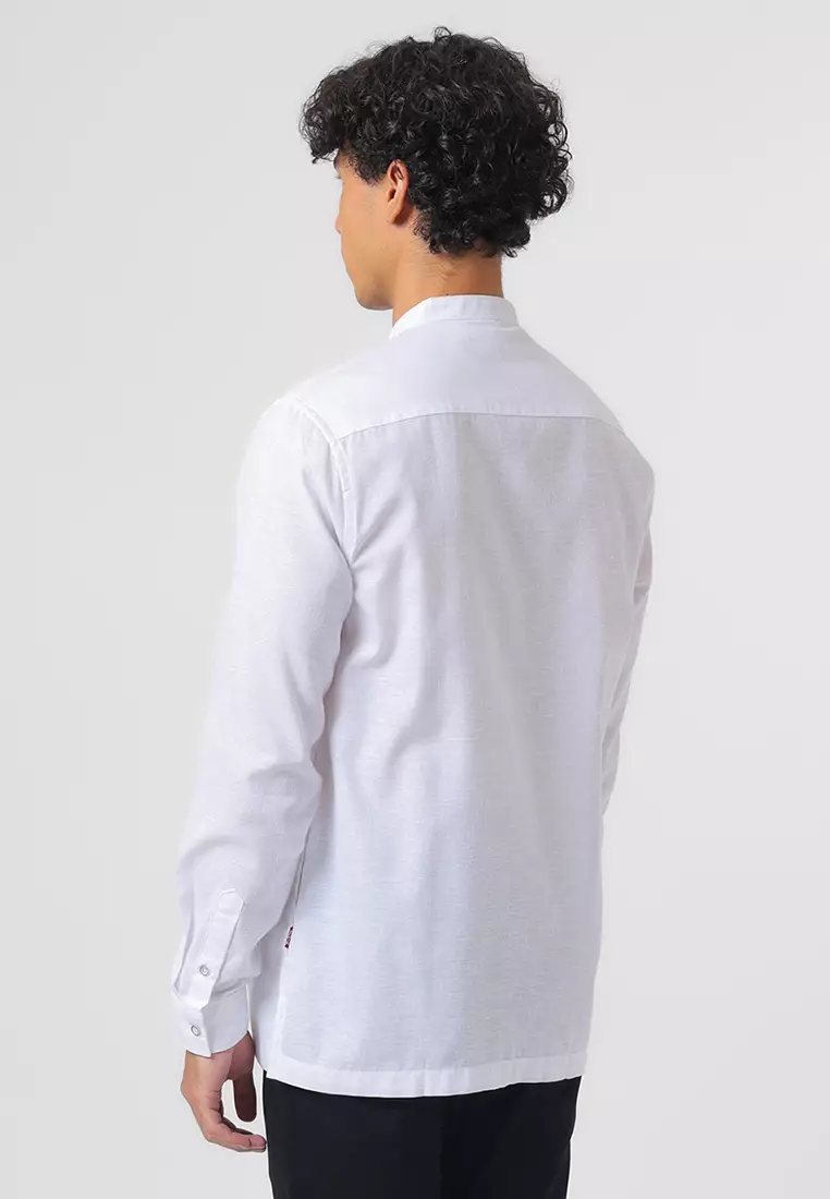 Kemeja Koko Pria Lengan Panjang Baju Muslim Pria EMIR WHITE