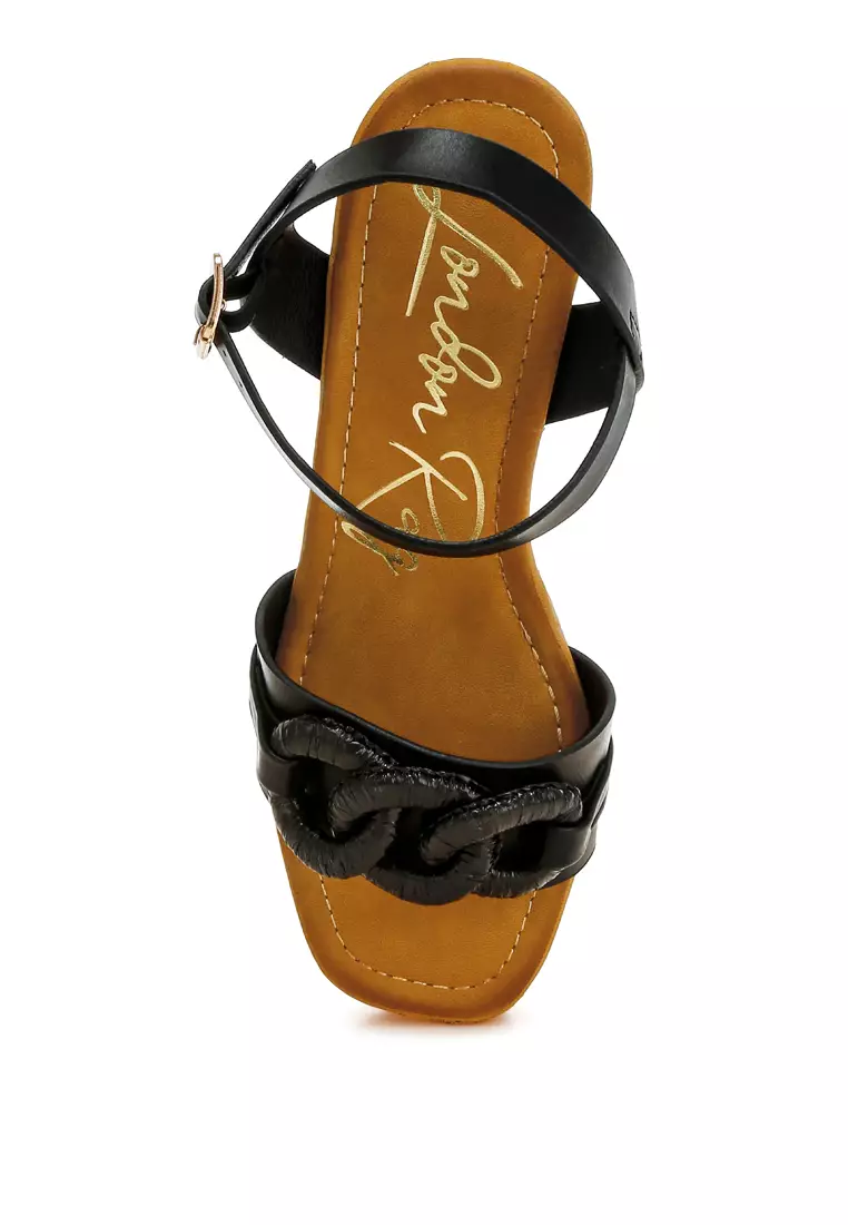 Wedges Gesper Pin Rantai Bantalan Warna Hitam