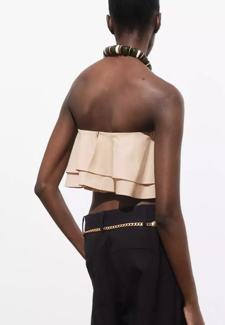 Strapless Top With Ruffles