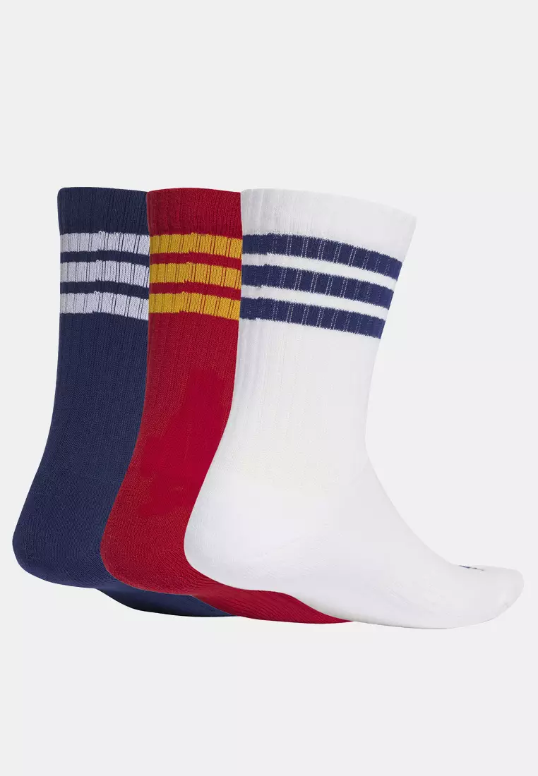 3-Stripes 緩震運動襪 3 對裝
