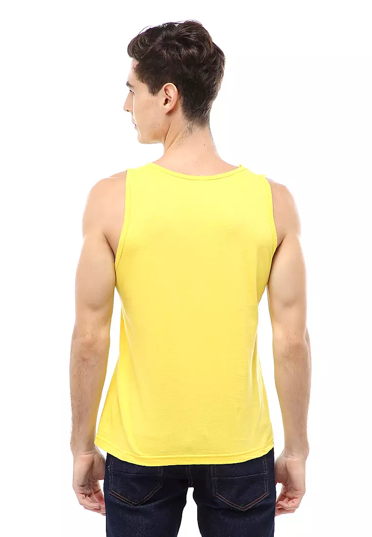 Agies Pakaian Dalam Pria Tank Top Singlet Flag Motive Material Cotton ORIGINAL - Yellow
