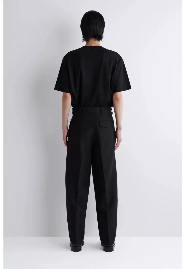 WOOL-BLEND RELAXED-FIT STRAIGHT-LEG TROUSERS