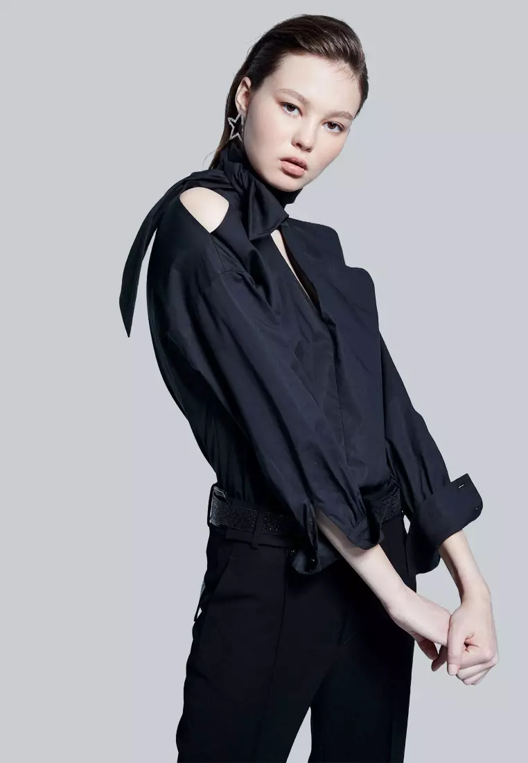 Buy iROO Cold Shoulder Front Ribbon Top 2026 Online | ZALORA Philippines