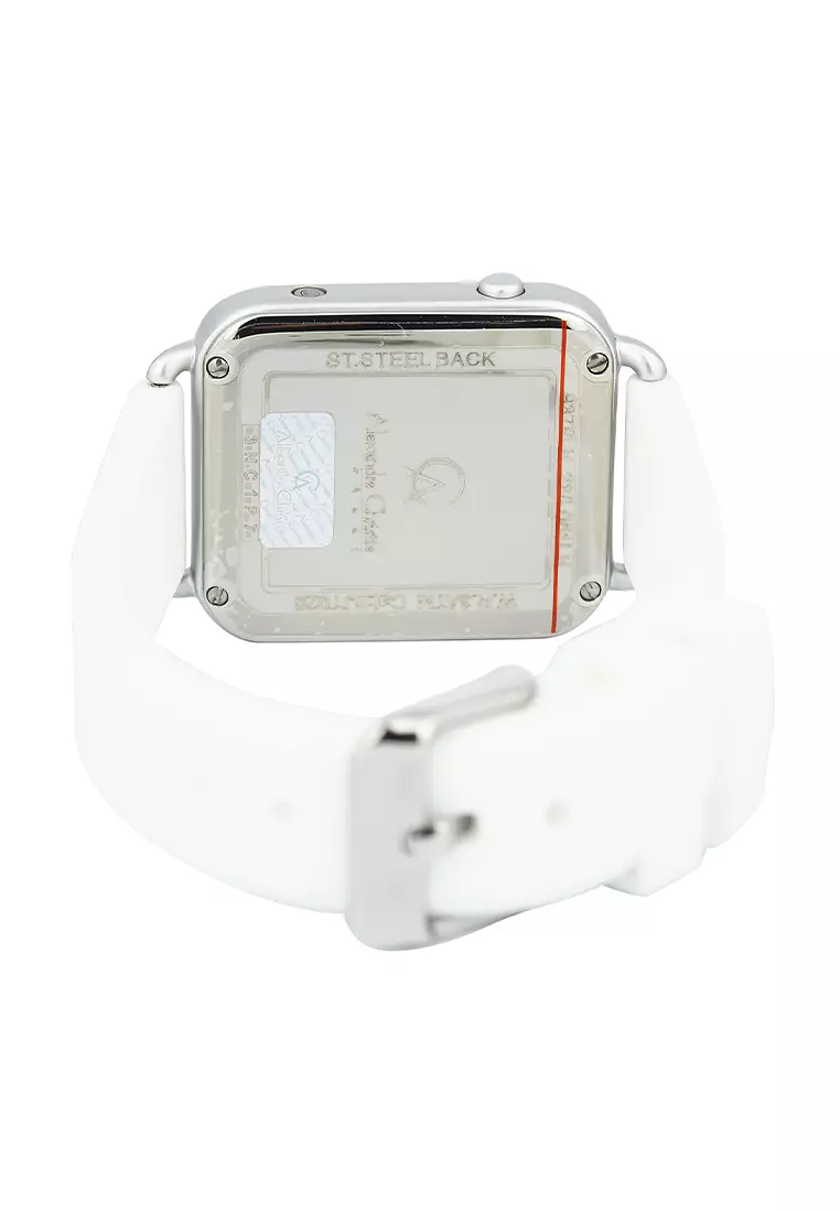Alexandre Christie Jam Tangan Digital Wanita White Rubber Strap - 9378 LHRALSL