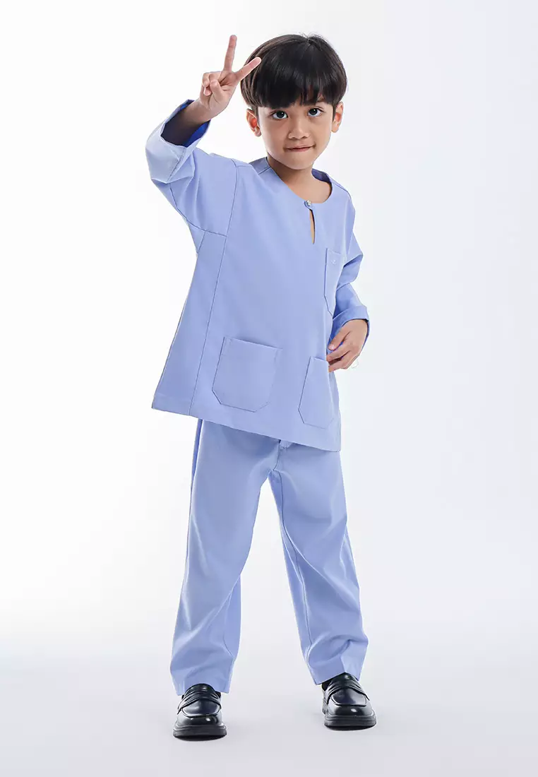 Forest x Hatta Dolmat Baju Melayu Teluk Belanga Budak - FK24104BM-31Blue