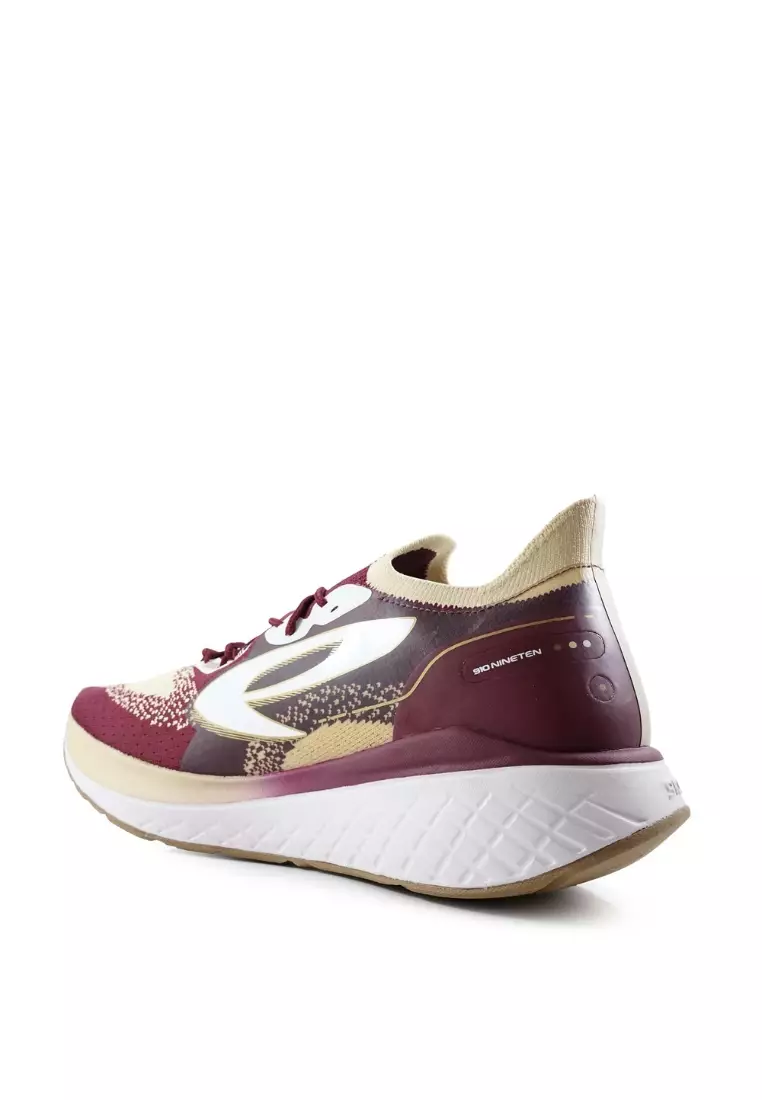 910 Nineten HANNA 2.0 Sepatu Lari - Merah - Burgundy/Coklat