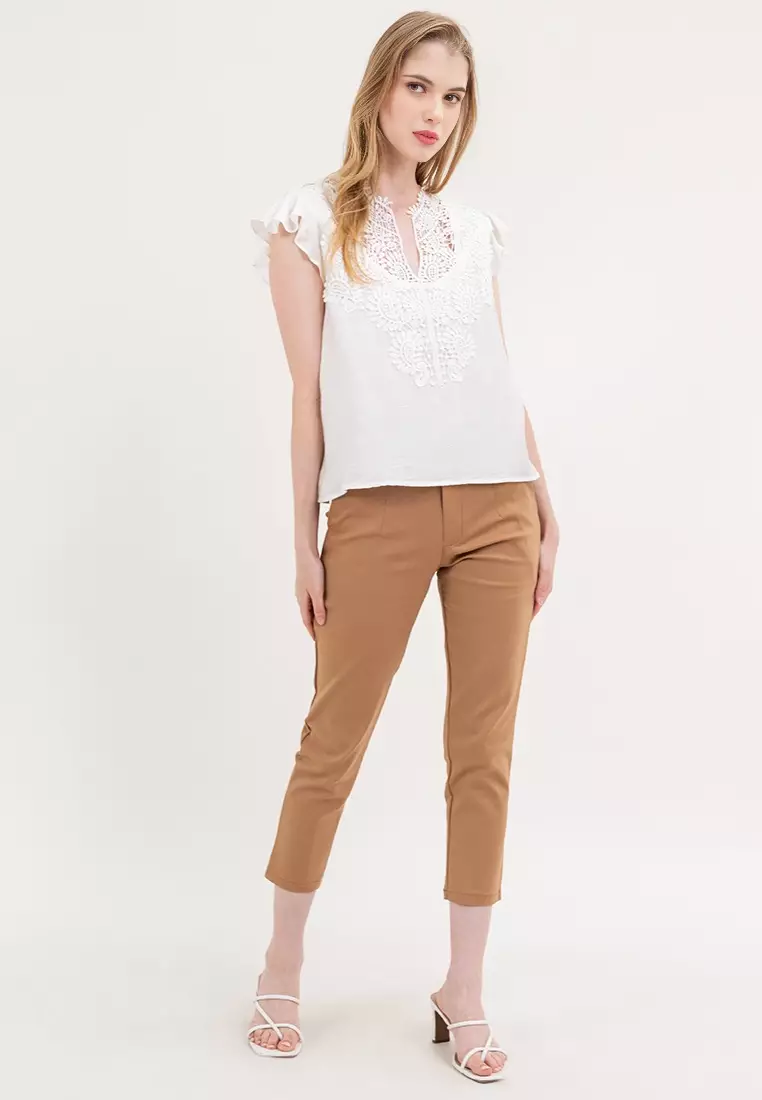 Chantily Lace Bib Filipiniana Blouse