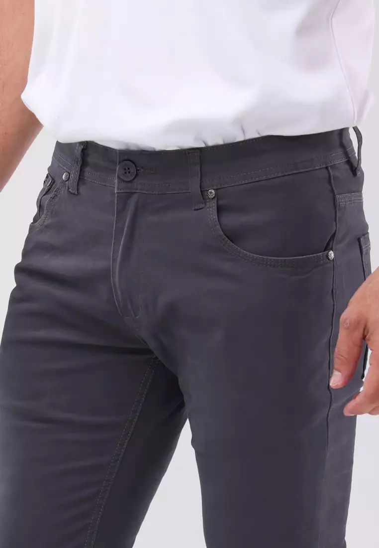 Colored Long Pants Slim Tapered Stretch