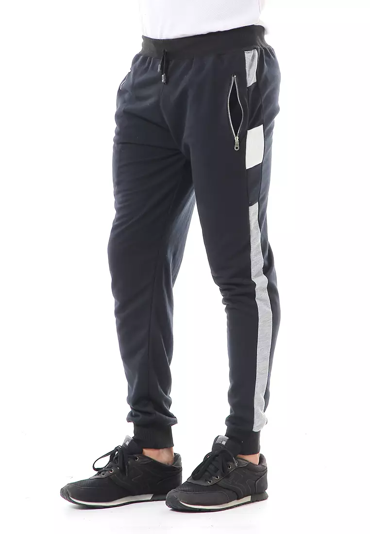 Nemanja Sweatpants Celana Panjang Pria Jogger Zipper Casual Sporty Material Babytery ORIGINAL - Black
