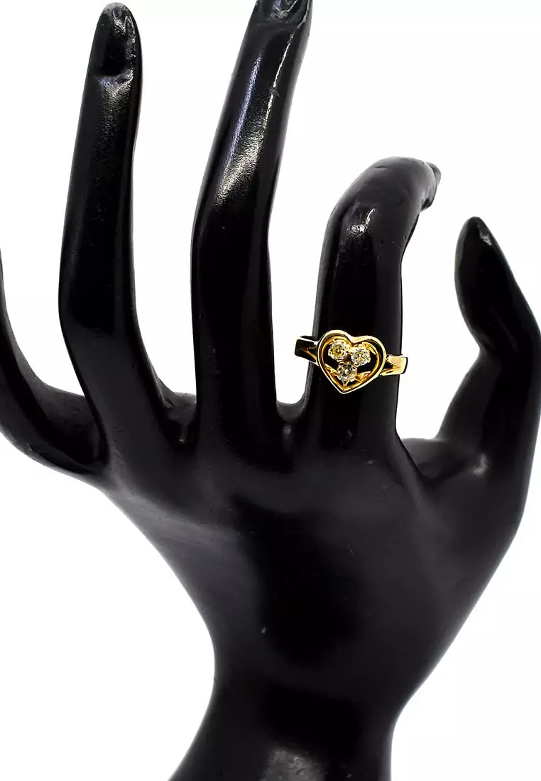 14K Locally Made Yellow Gold Lady Ring with Diamonds