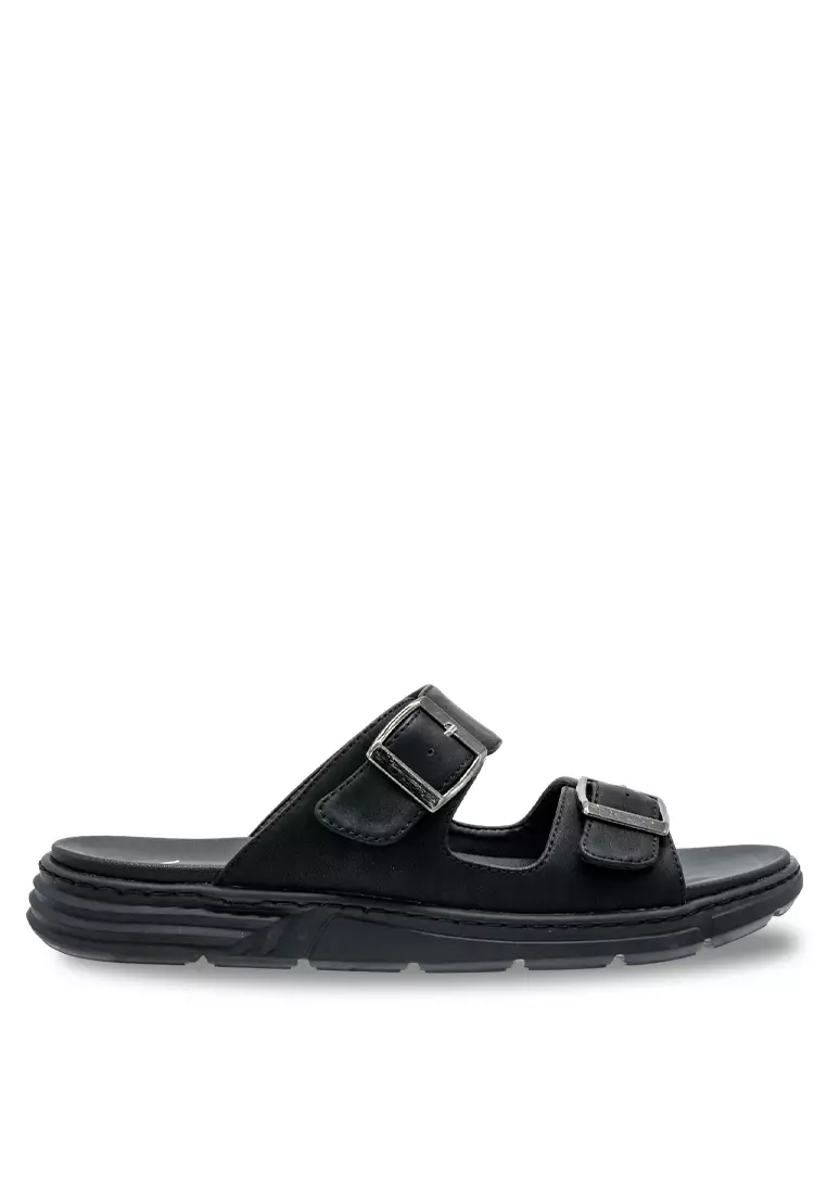 Discount on Louis Cuppers  shoes - SKU: Louis Cuppers Men Slip On Faux Leather Casual Sandals - 240141237