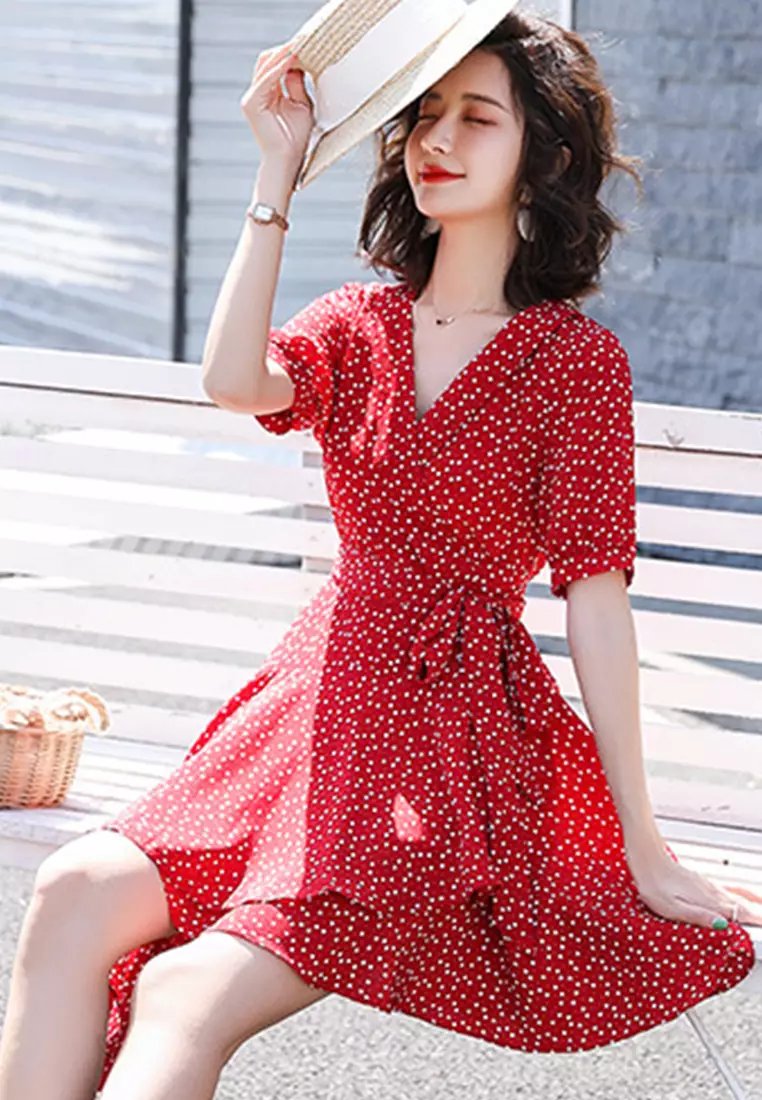 One Piece Floral Tuxedo One Piece Dress A22022539RD