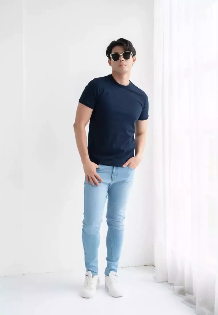 Kale Beta Navy / Kaos Polos Pria Lengan Pendek