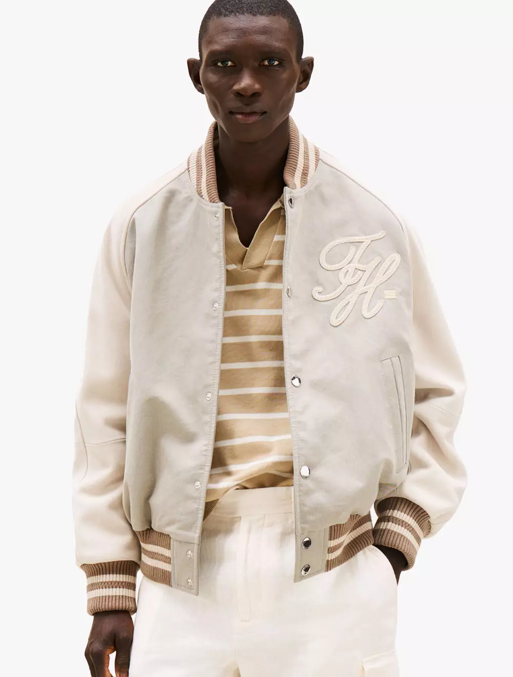Tommy Hilfiger - Suede Varsity Bomber Jacket - Wood
