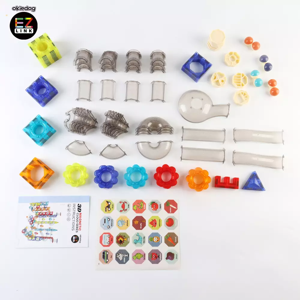 Okiedog EZLINK Magnetic Cloud Series- Mainan Magnet Edukasi - STEM - 113pcs