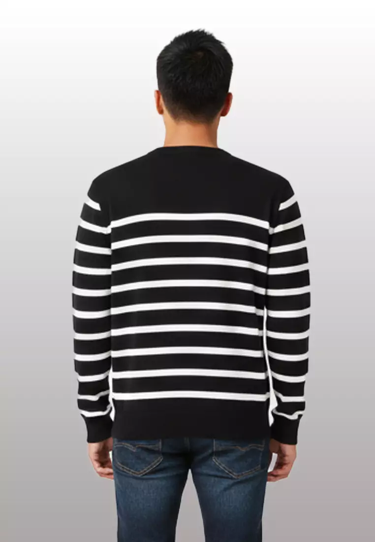 Ilmas Crew Neck Striped Pullover Sweater
